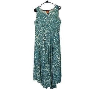 Sundance Dress Womens Sz 10 Midi Asymmetrical‎ blue wavy geometric print Boho
